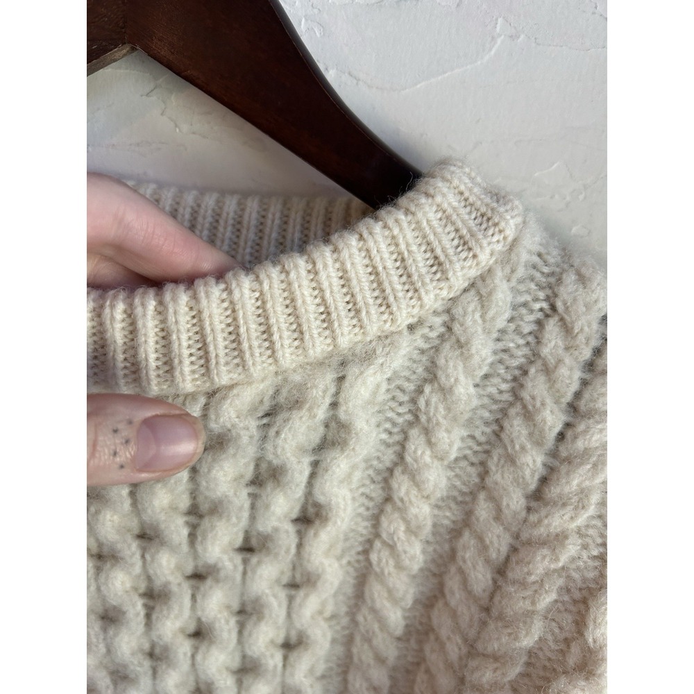 Vintage Aran Country Wool Cable Knit Fisherman Sweater Ireland Pullover XXL - Picture 5 of 8
